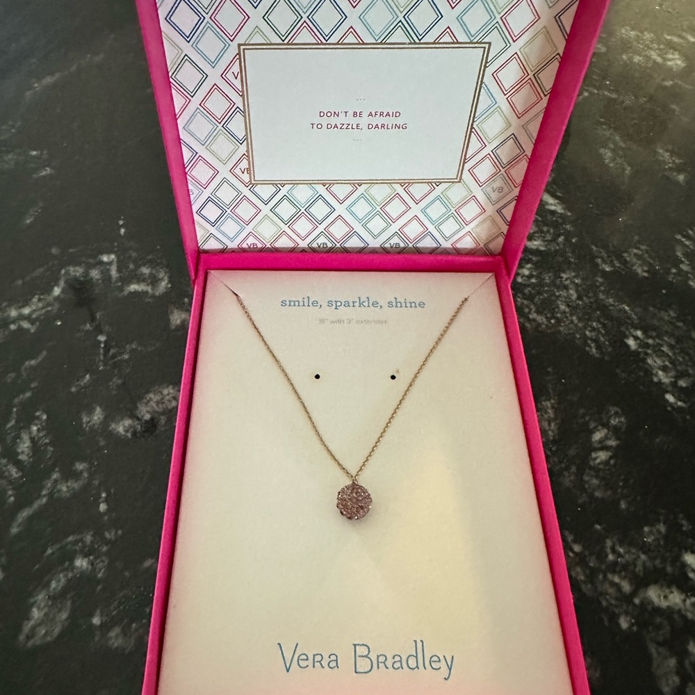 💕 Vera Bradley Gold & Pink Necklace 💕